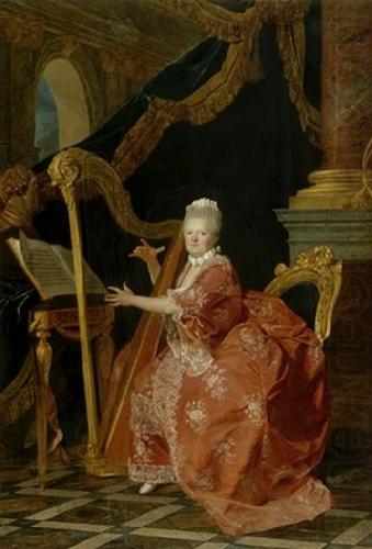 Victoire de France playing her harp, Etienne Aubry